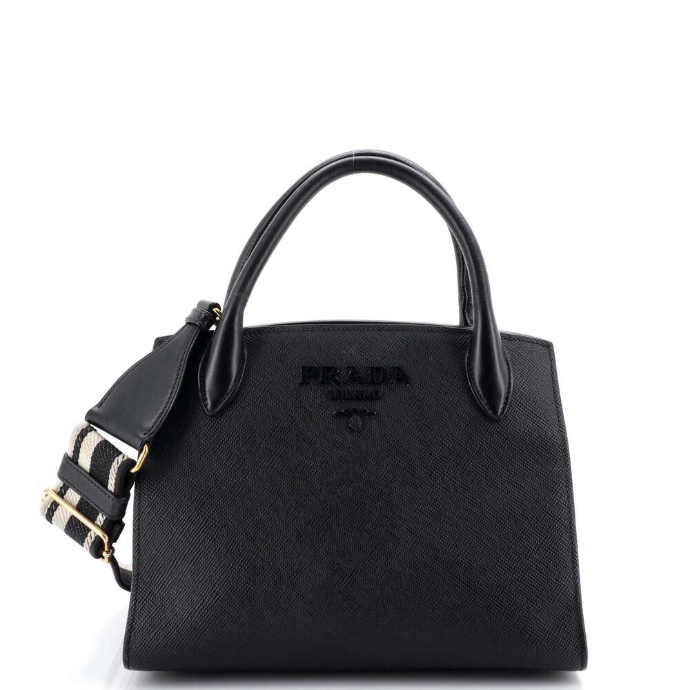 Prada Monochrome Tote Saffiano With #244216P15B - Picture 1 of 7